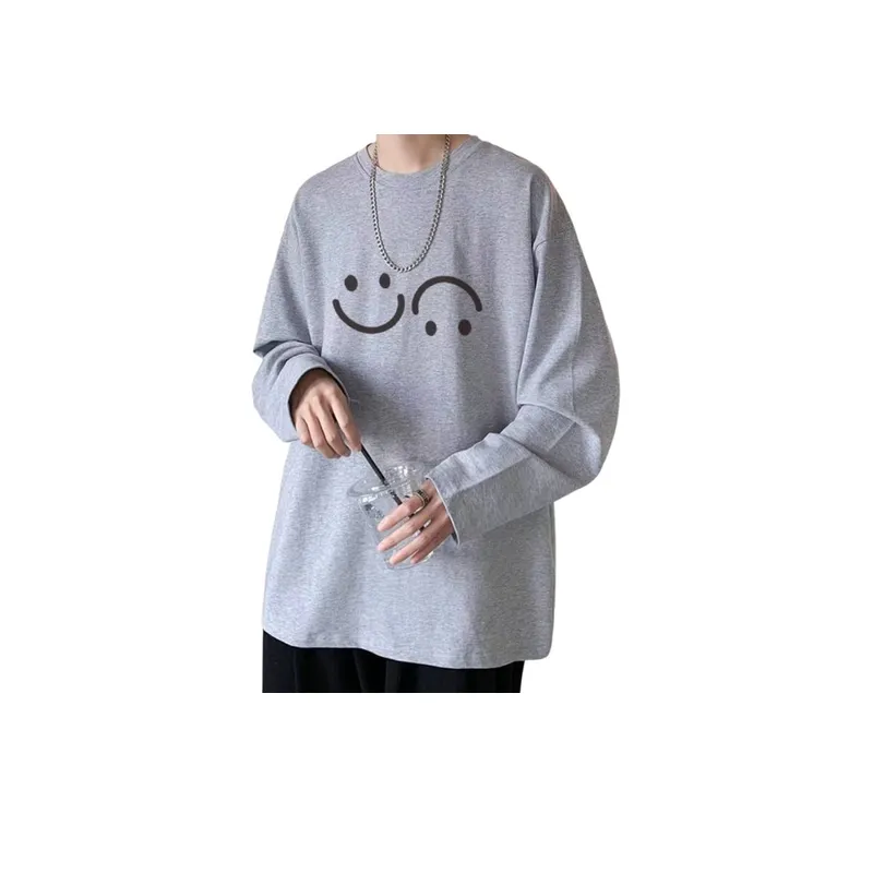 Versatile Smiley Face Long Sleeve T Shirt-4