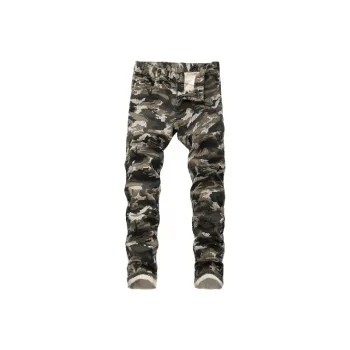 Simple Printed Camouflage Jeans