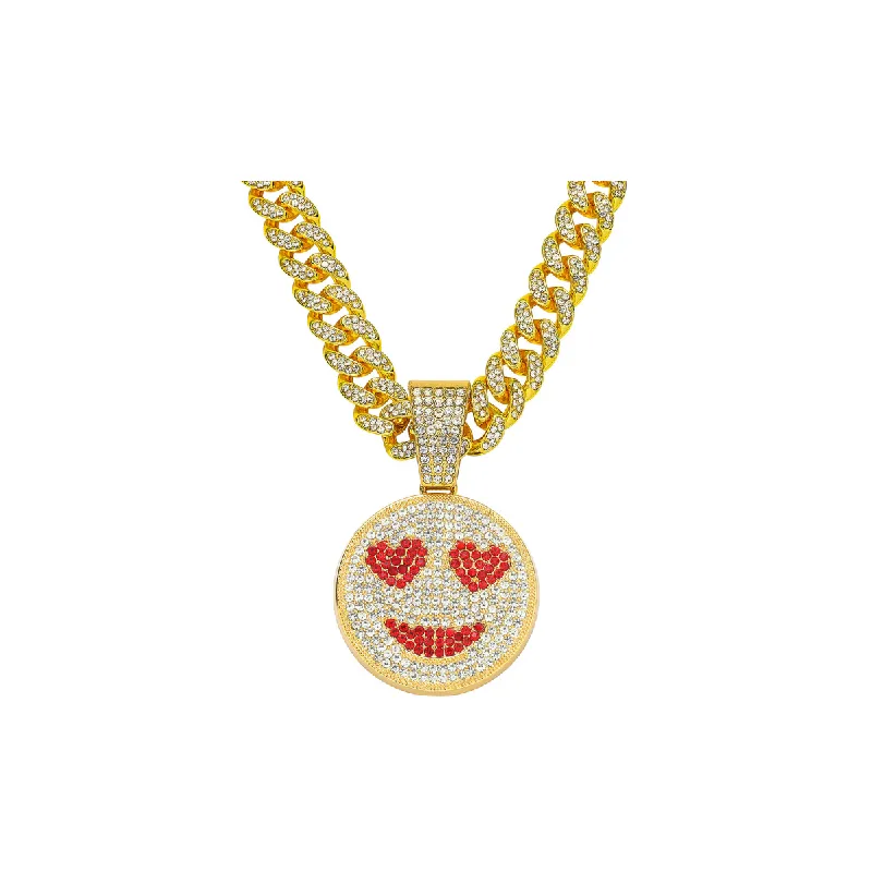 Smiley Face Red Diamond Necklace-0