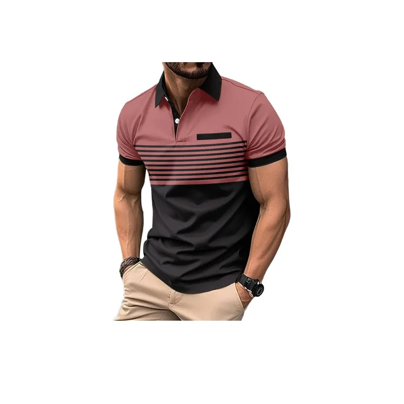 Striped Stitching All match T shirt-4