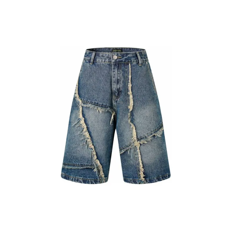 Retro Washed Denim Shorts-4