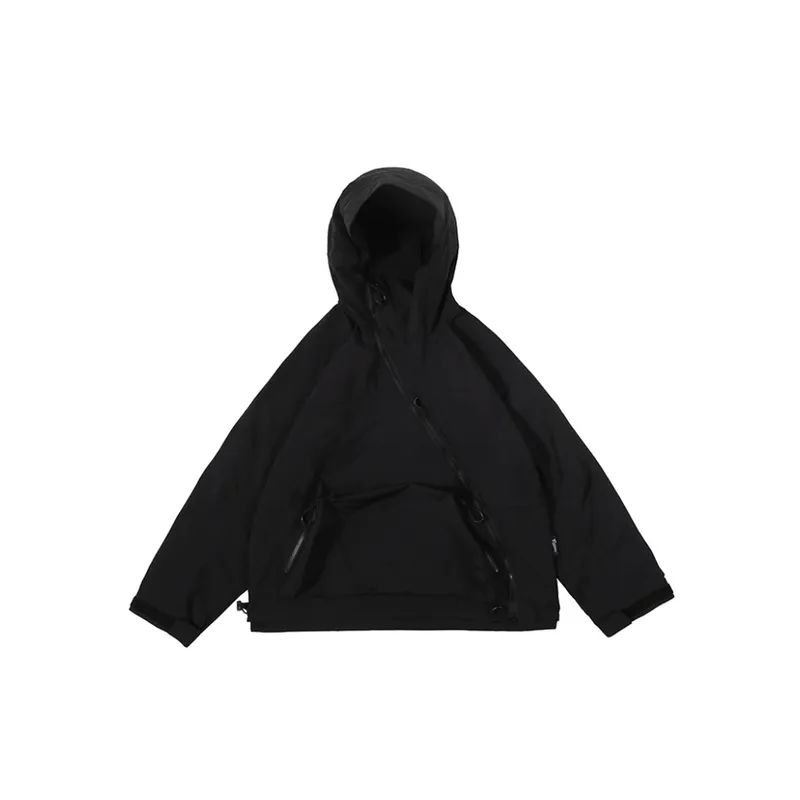 New High Street Trendy Brand Loose Function Oblique Zipper Jacket-0