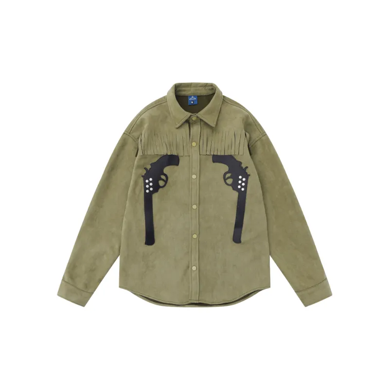 Hiphop Western Pistol Long Sleeve Shirt-2