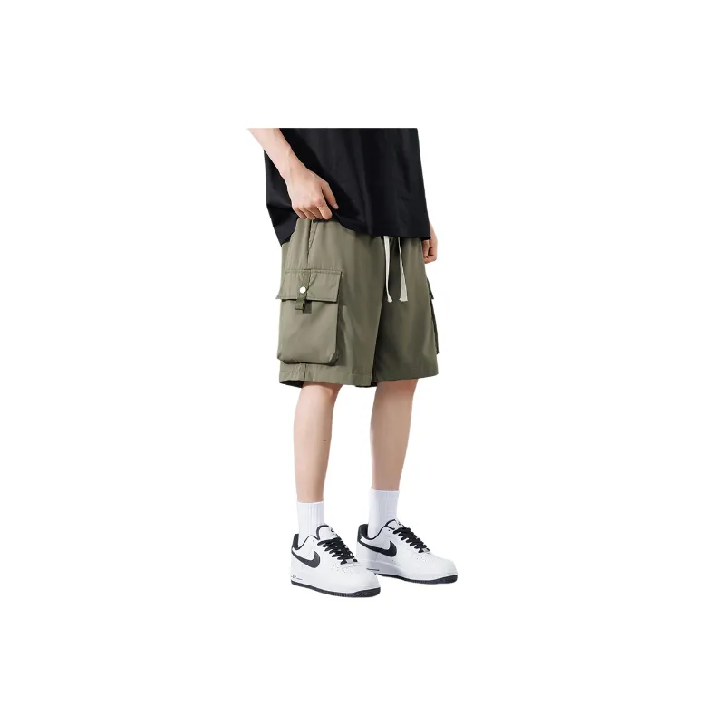 Casual Loose Polyester Cargo Shorts-3