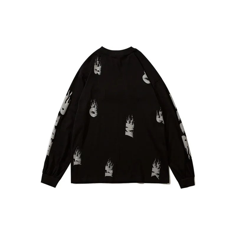Fashion Loose Straight Long Sleeve T shirt-1
