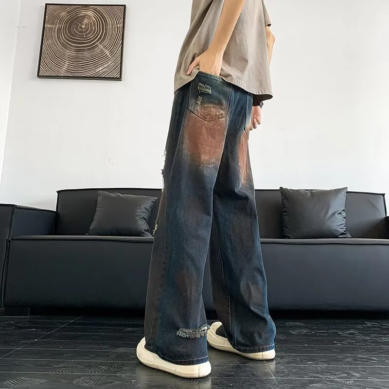Fashionable Loose Straight Leg Jeans-2