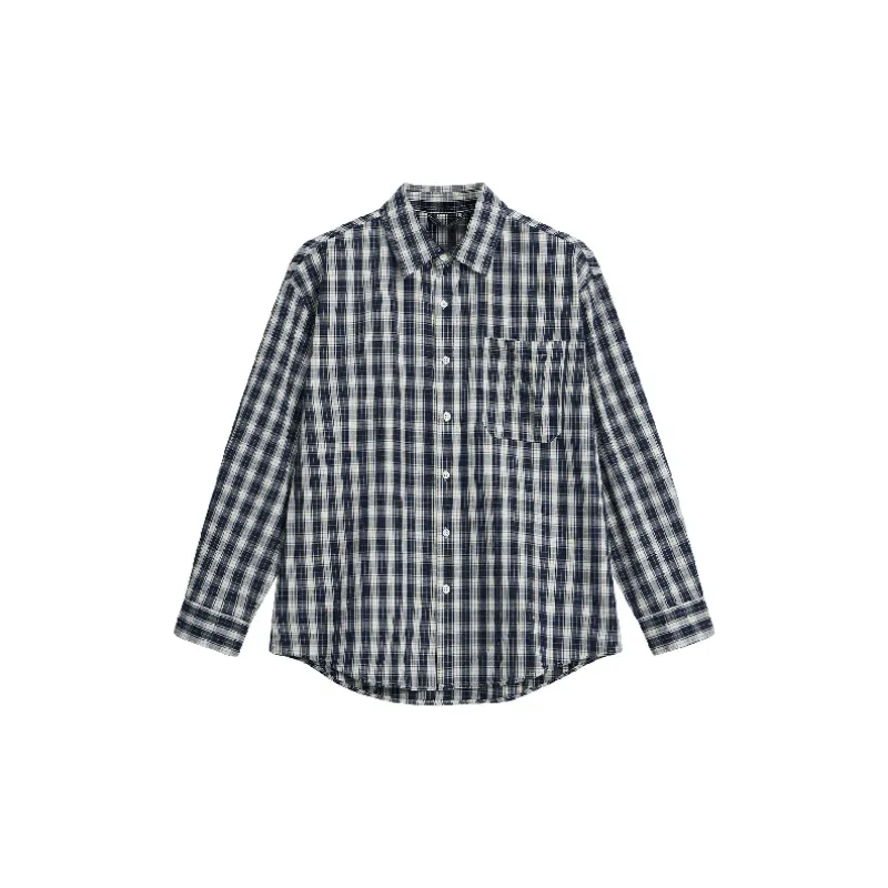 Casual Loose Yarn Dyed Fabric Shirt-0