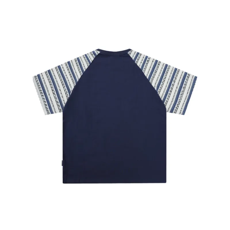 Contrast Striped Raglan Short Sleeved T Shirt-1