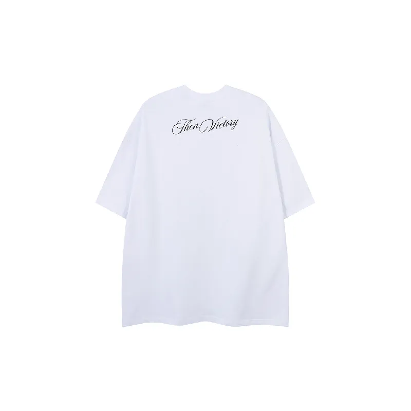 Cartoon Loose Combed Cotton T-Shirt-5