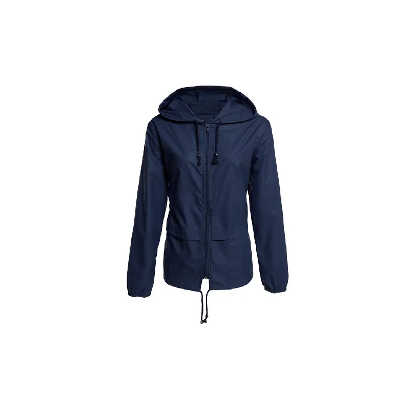 Casual Plain Polyester Jacket Women-3