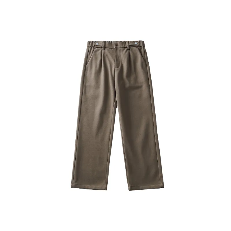 Simple Loose Blended Synthetic Fabrics Casual Pants-2