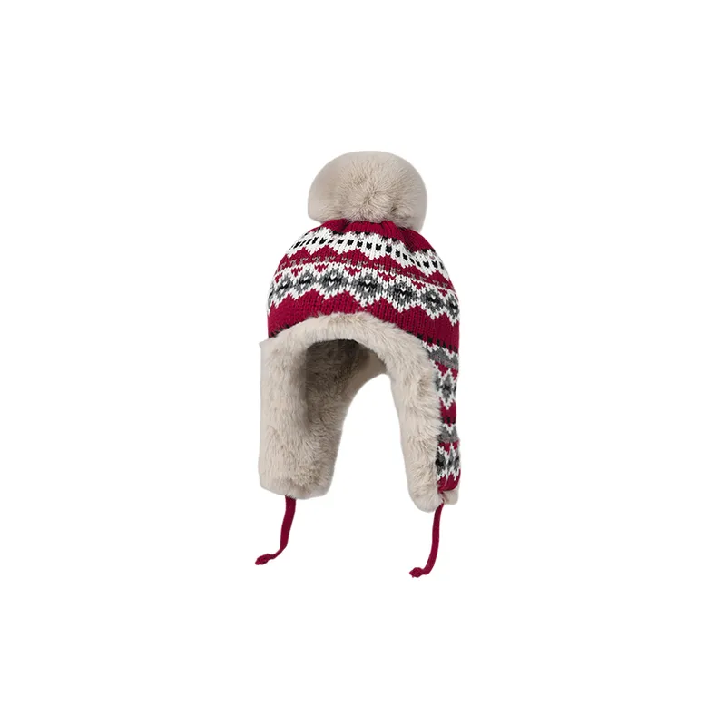 Simple Warm Red Army Cap-0