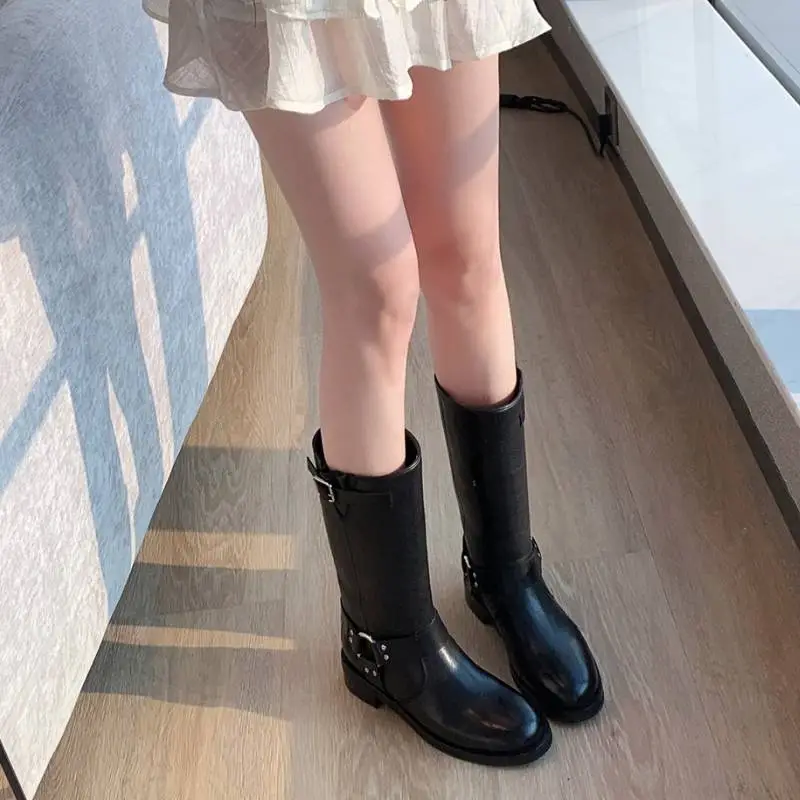 Retro Simple Knee High Boots-2