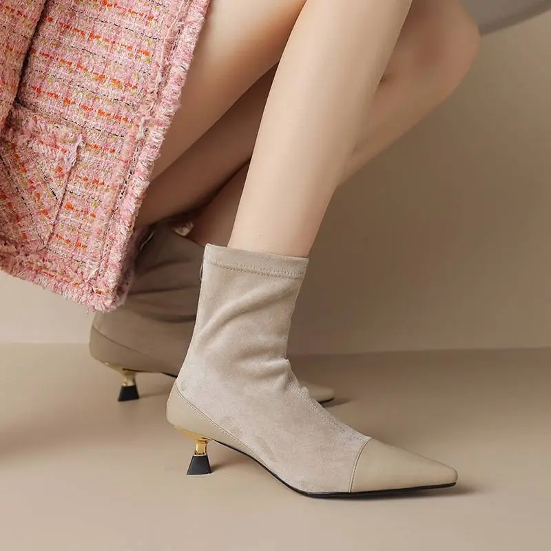 Simple Zipper Ankle Boots-2