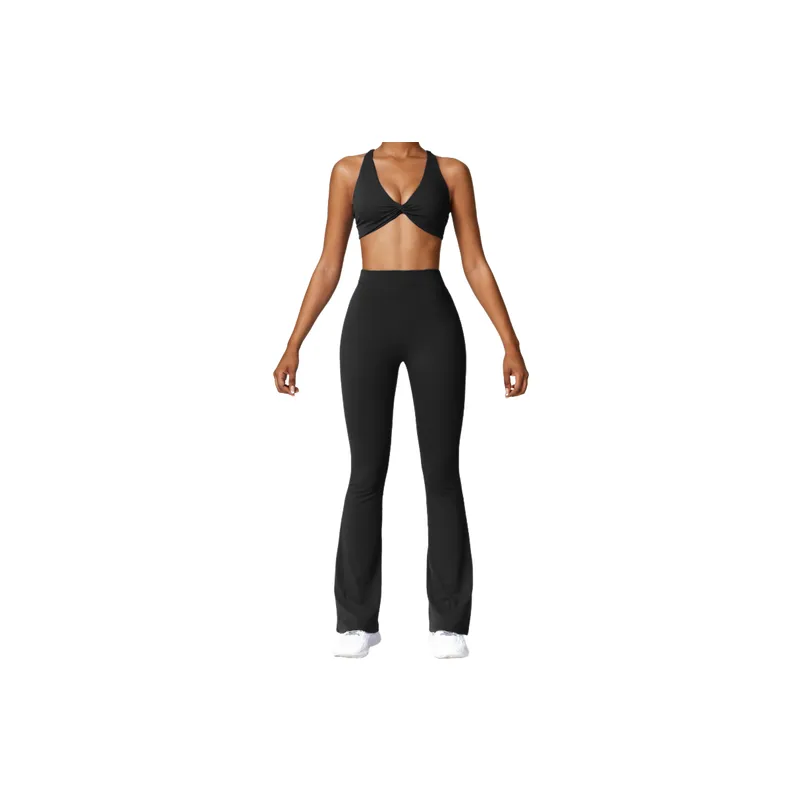 Plain Sporty Nylon Spandex Brushed Fabric Fitness Kit Women-10