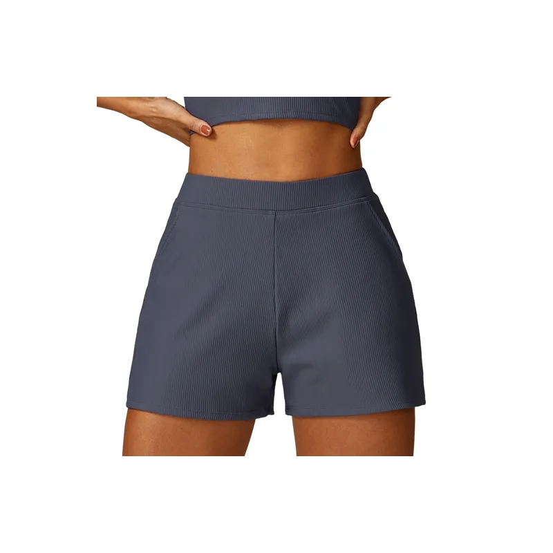 Fashionable Loose Nylon-Spandex Sheer Fabric Sports Shorts Women