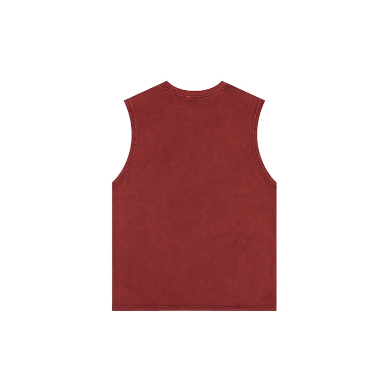 Retro Loose Letter Sleeveless Vest-5