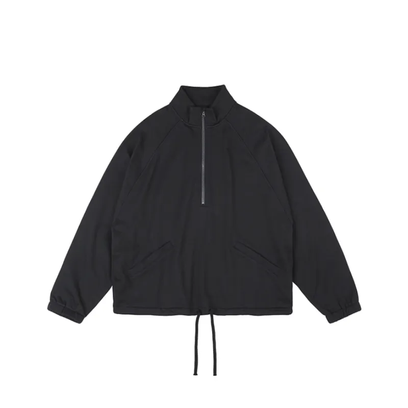 Silhouette Half Zipper Raglan Sleeve Sweatshirt-2