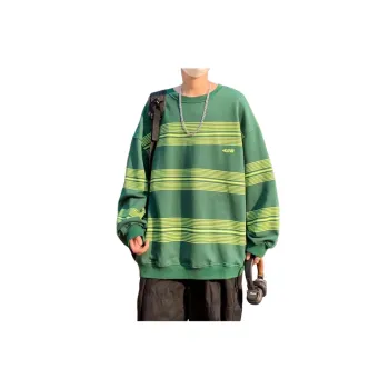 Pullover Youth Popular Round Neck Imitation Cotton Striped Sweatshirt