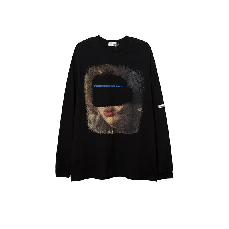 Dark Loose Wear Long Sleeve T shirt-0