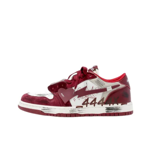 Wine Red Graffiti Retro Trendy Skate Shoes