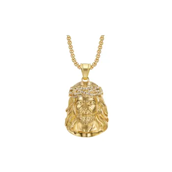 Hip Hop Titanium Steel Gold Plated Necklace