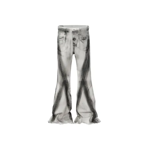 Trendy Dirty Dye Gradient Washed Loose Straight Pants