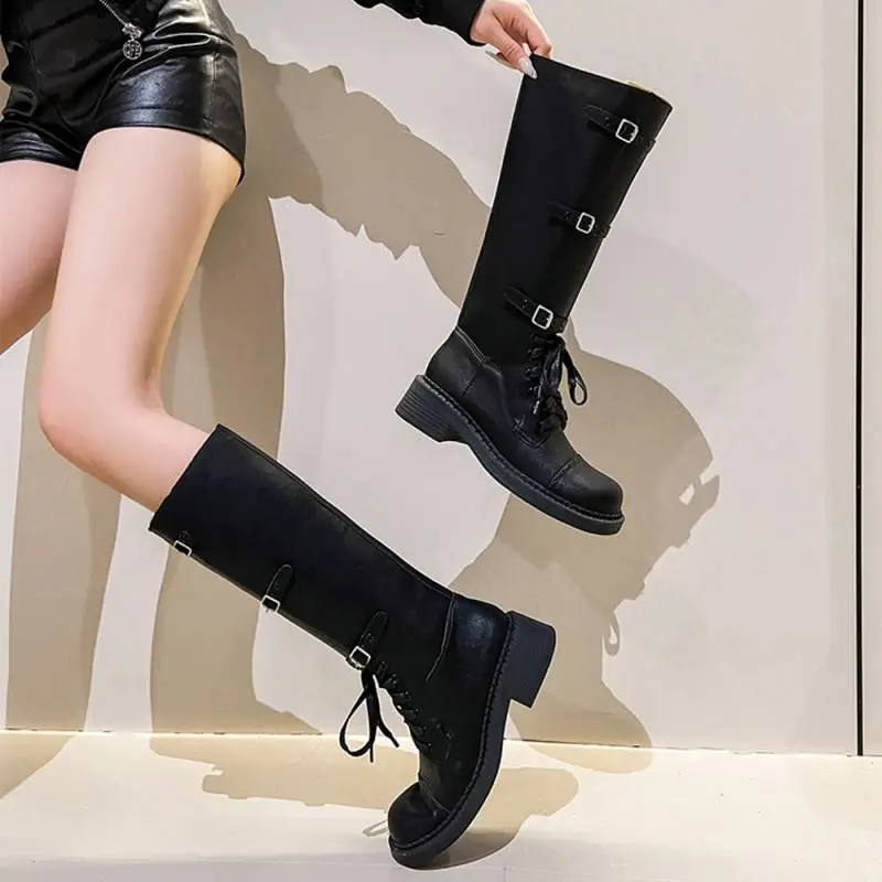 Basics Simple Knee High Boots-5