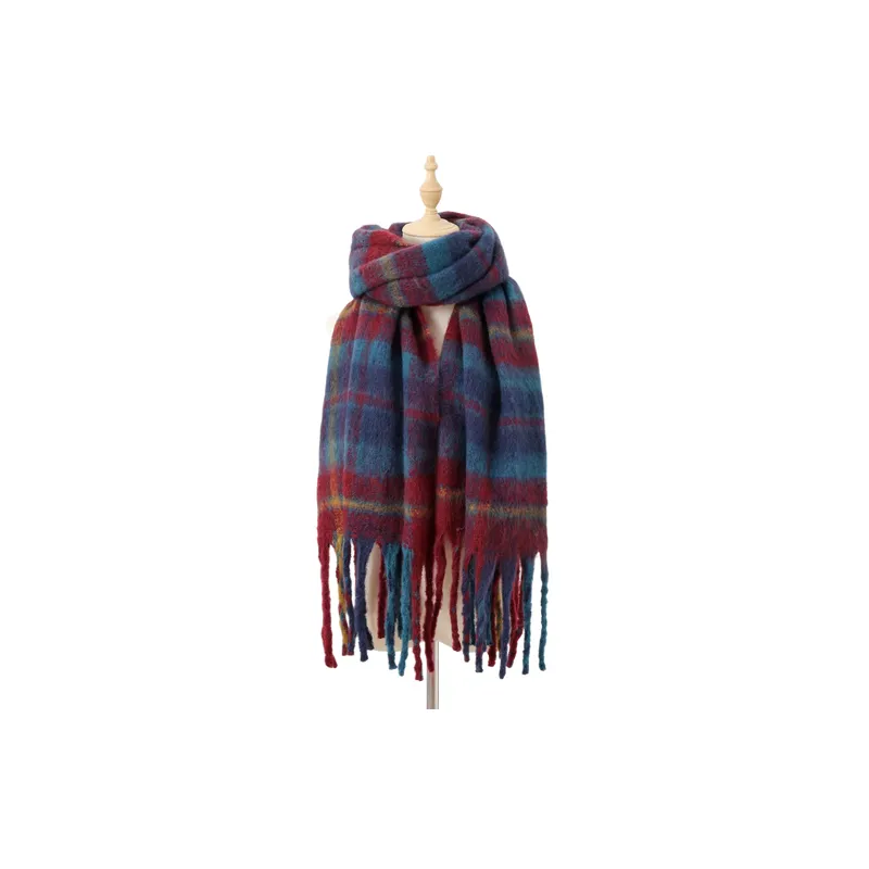 Casual Plaid Knit Scarf-1