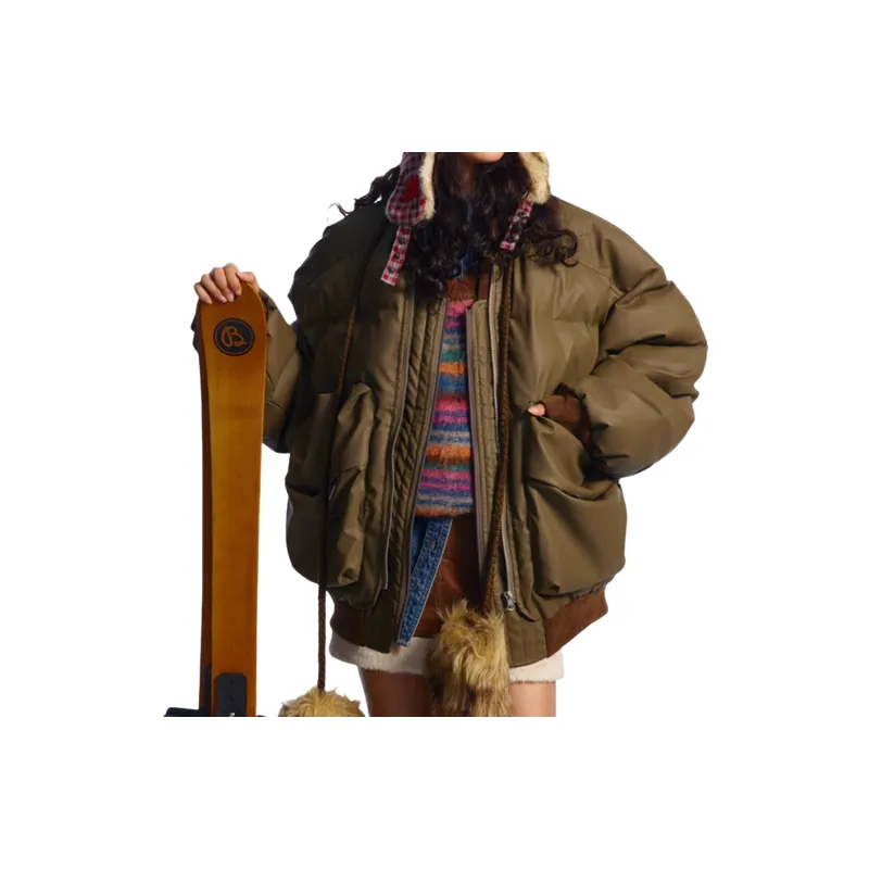 Cool Plain PU Quilted Jacket-6