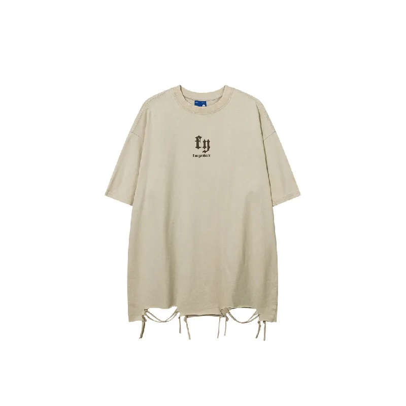 Street Loose Cotton Blended Fabric T Shirt-4