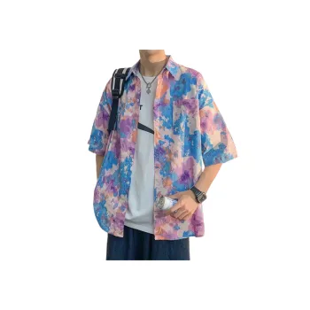 Pointed Collar Popular Short Sleeve Shirt