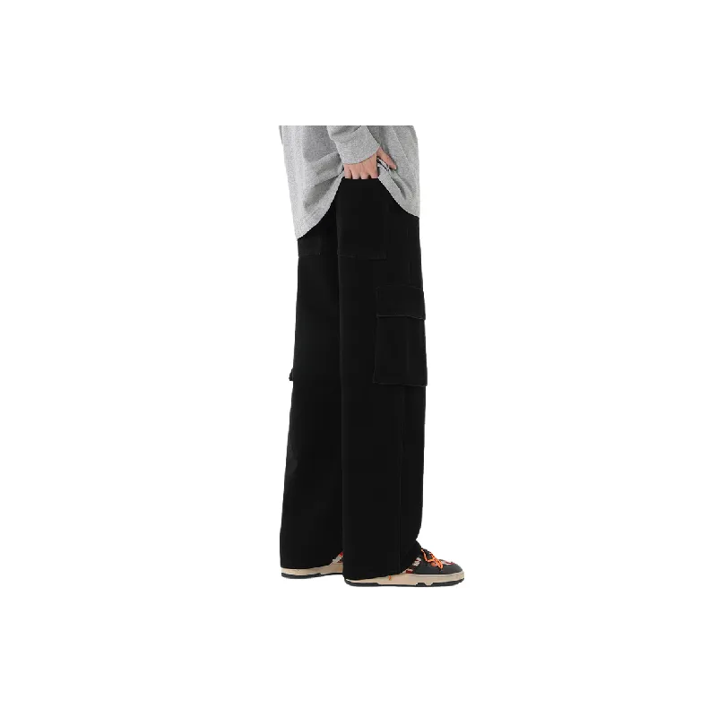 Trendy Loose Straight Wide Leg Denim Cargo Pants-7