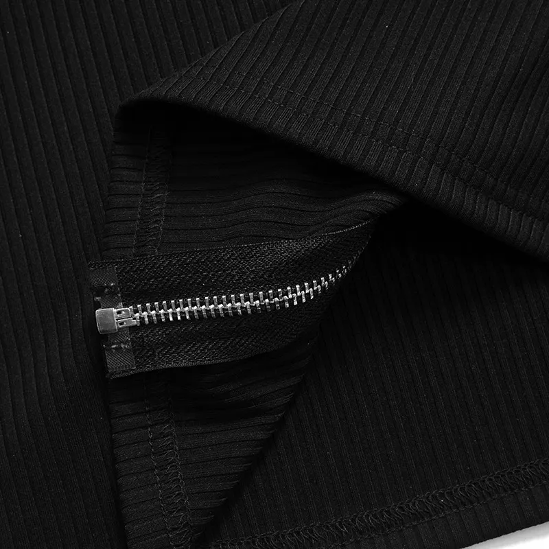 Fashionable Zipper T Shirt Women-4