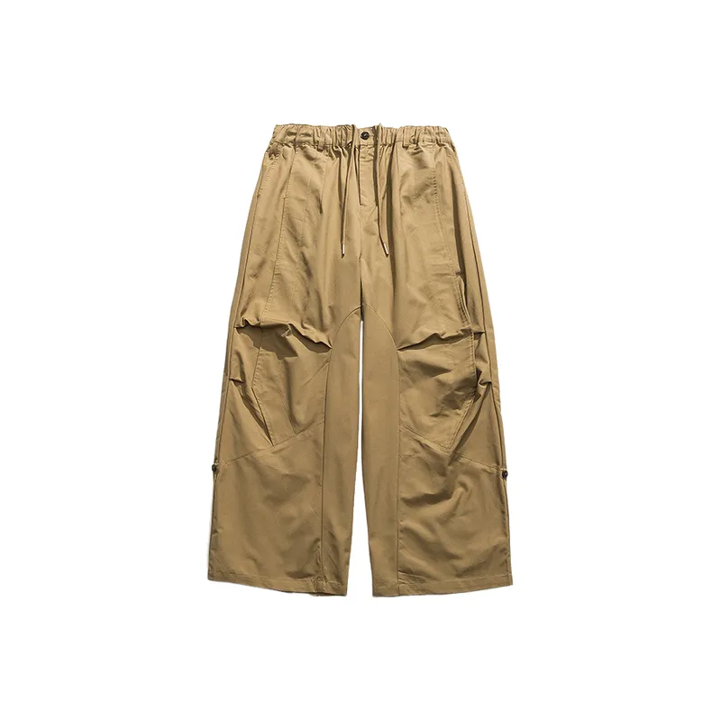 Retro Loose Drawstring Pocket Casual Pants-0