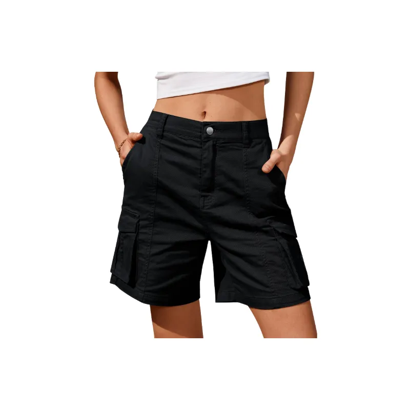 Outdoor Sporty Polyester Cargo Shorts Women-6
