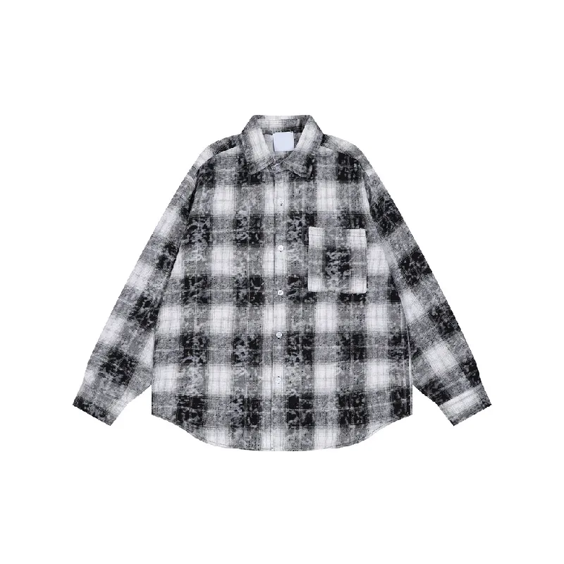 Cute Plaid Cotton Blended Fabric Shirt-0
