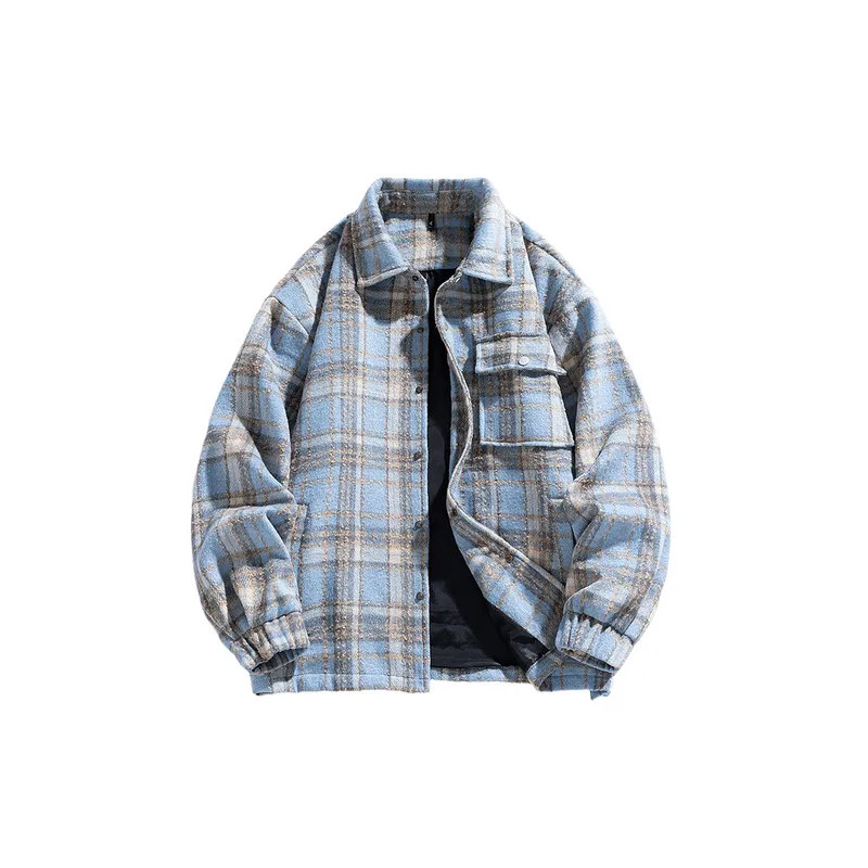 Retro Plaid Woolen Fabric Jacket-4