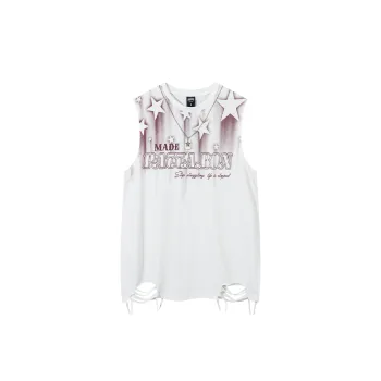 Hip Hop Star Print Sleeveless Vest