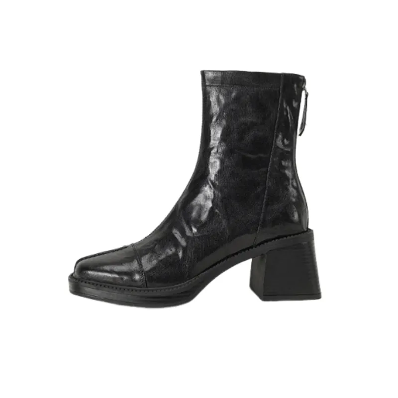 Retro Zipper Ankle Boots-3