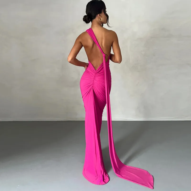 Sexy Plain Milk Fiber Slip Dress Women-6