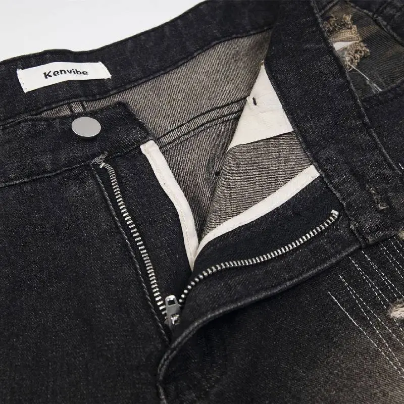 Retro Washed Loose Jeans-4