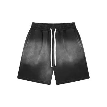 Washed Distress Cotton Sports Shorts