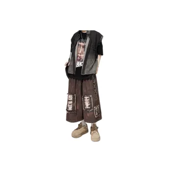 Trendy Hip Hop Cashew Flower Denim Shorts