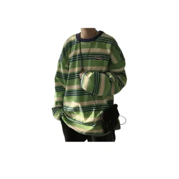 Loose Harajuku Style Striped Long Sleeved T Shirt