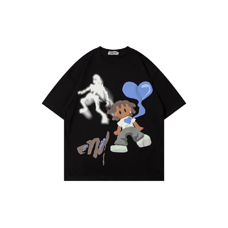Trendy Loose 100% Cotton T Shirt-1