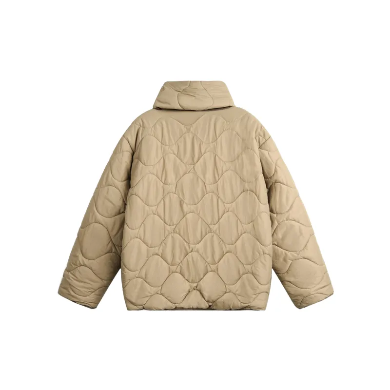Fashionable Loose Blended Synthetic Fabrics Quilted Jacket-7