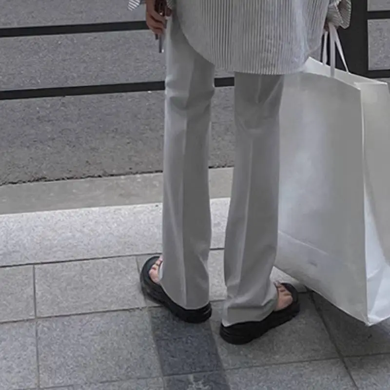 Casual Trendy Polyester Suit Trousers-8