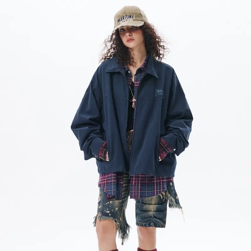 Retro Washed Loose Cotton Jacket-2
