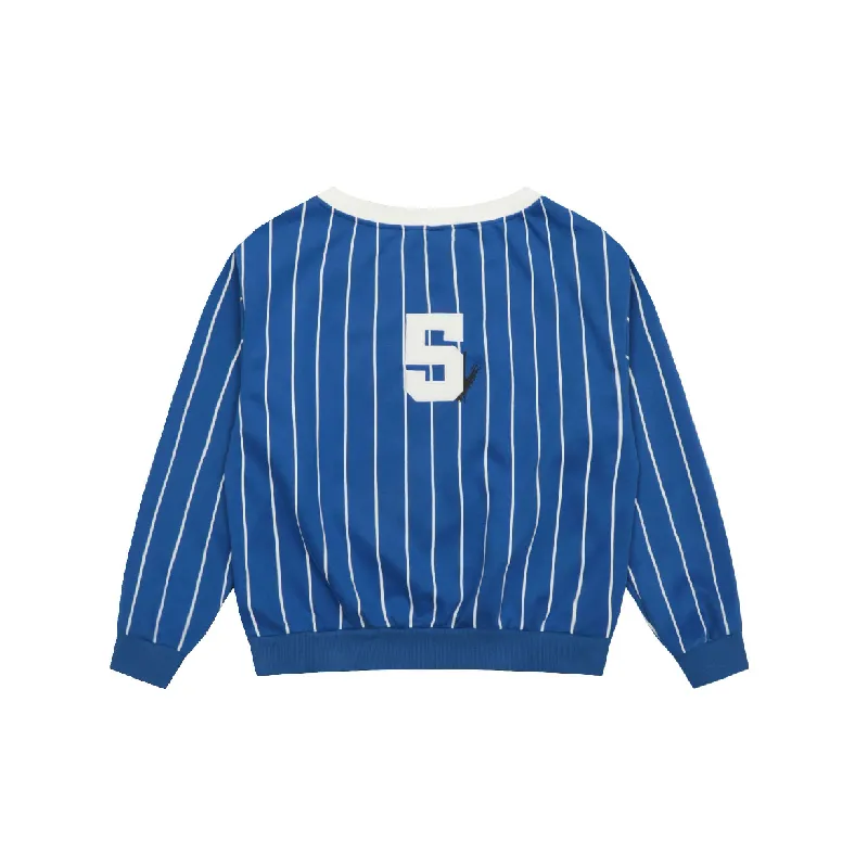 Sports Embroidered Letter Striped Cotton Sweatshirt Women-5